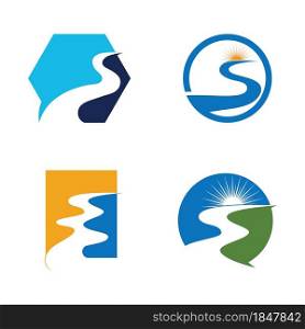 River Logo Template vector icon illustration