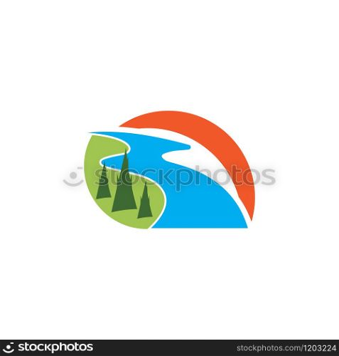 River Logo Template vector symbol nature