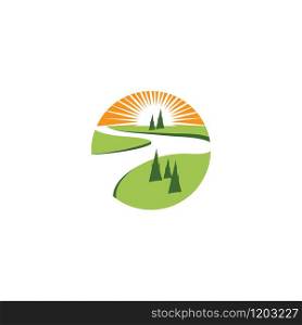 River Logo Template vector symbol nature
