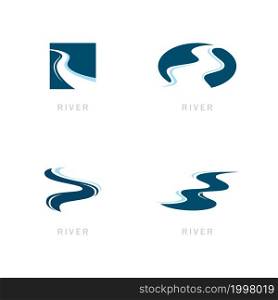 River logo vector icon illustration design
