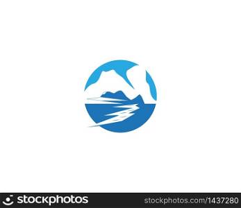 River mountain logo design vector