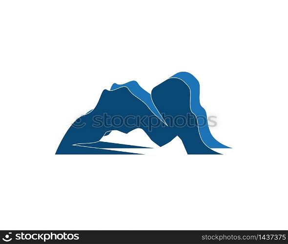 River mountain logo design vector