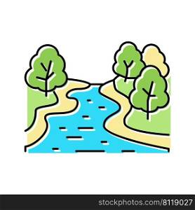 river nature color icon vector. river nature sign. isolated symbol illustration. river nature color icon vector illustration
