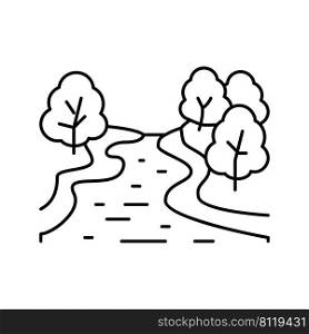 river nature line icon vector. river nature sign. isolated contour symbol black illustration. river nature line icon vector illustration