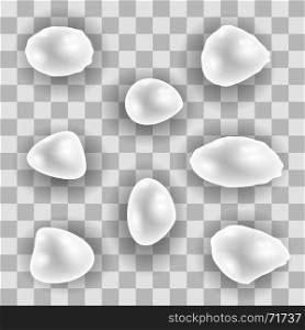 River White Pearl Set Isolated on Checkered Background. River White Pearl Set