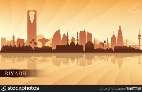 Riyadh city skyline silhouette background, vector illustration. Riyadh city skyline silhouette background