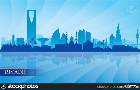 Riyadh city skyline silhouette background, vector illustration. Riyadh city skyline silhouette background