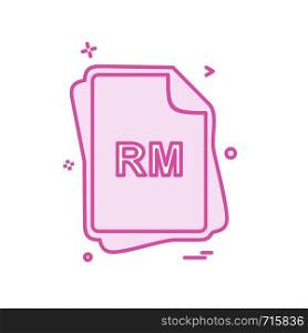 RM file type icon design vector