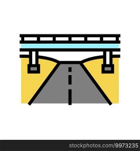 road and bridge color icon vector. road and bridge sign. isolated symbol illustration. road and bridge color icon vector illustration