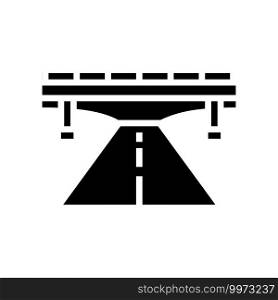road and bridge glyph icon vector. road and bridge sign. isolated contour symbol black illustration. road and bridge glyph icon vector illustration