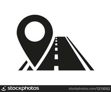 road and location icon on white bacground, vector illustration. road and location icon on white bacground, vector