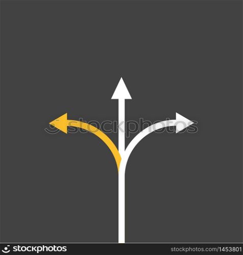 Road arrow vector icon. Flat road sign.