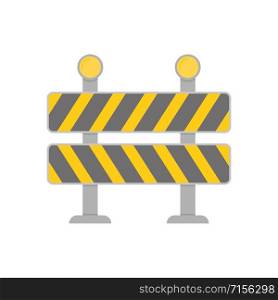 road blocking in flat style on white background. road blocking in flat on white background