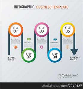 Road business timeline infographic template. Vector illustration. can be used for workflow layout, banner, diagram, number options, web design.