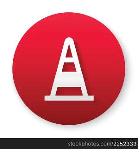 road cone button circle 3d icon
