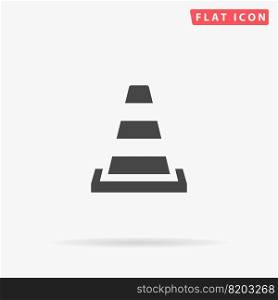 Road cone flat vector icon. Hand drawn style design illustrations.. Road cone flat vector icon