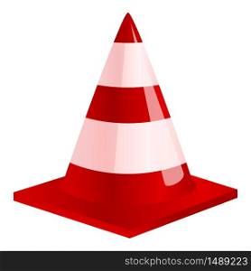 Road cone icon. Cartoon of road cone vector icon for web design isolated on white background. Road cone icon, cartoon style