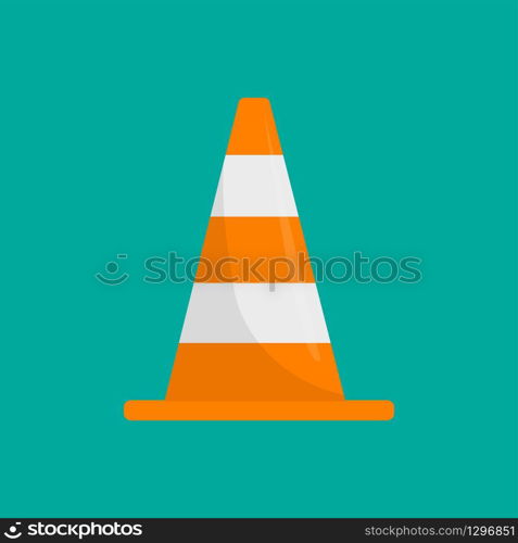 Road cone icon. Flat illustration of road cone vector icon for web design