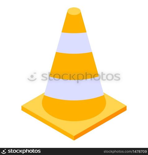 Road cone icon. Isometric of road cone vector icon for web design isolated on white background. Road cone icon, isometric style