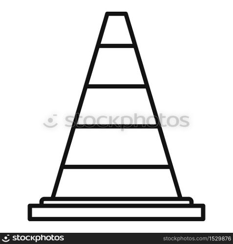 Road cone icon. Outline road cone vector icon for web design isolated on white background. Road cone icon, outline style