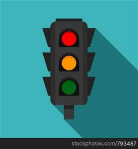 Road cross traffic lights icon. Flat illustration of road cross traffic lights vector icon for web design. Road cross traffic lights icon, flat style