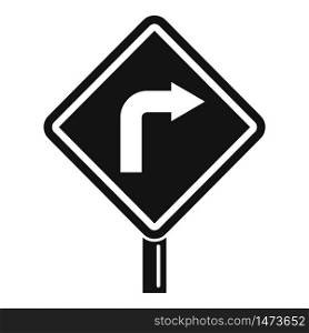 Road direction indicator icon. Simple illustration of road direction indicator vector icon for web design isolated on white background. Road direction indicator icon, simple style