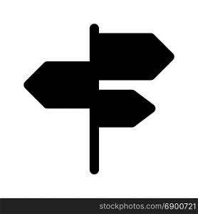 road direction sign, icon on isolated background