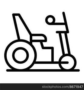 Road electric wheelchair icon outline vector. Power chair. Drive motor. Road electric wheelchair icon outline vector. Power chair