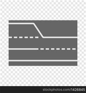 Road element top view icon. Cartoon illustration of road element vector icon for web design. Road element top view icon, cartoon style