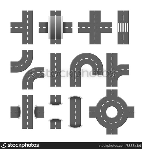 Road elements vector image