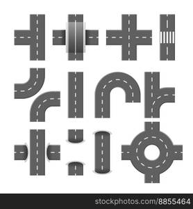 Road elements vector image