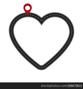 Road heart pins for concept design. Romantic background. Vector illustration design. Stock image. EPS 10.. Road heart pins for concept design. Romantic background. Vector illustration design. Stock image. 