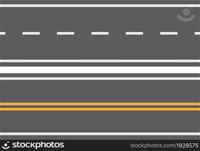 Road higway asphalt concept illustration. Vector graphic path in flat style.