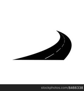 road icon with dotted line illustration design