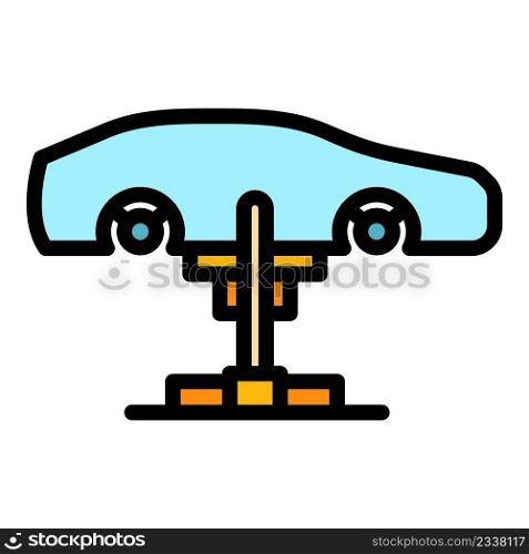 Road lift car icon. Outline road lift car vector icon color flat isolated. Road lift car icon color outline vector
