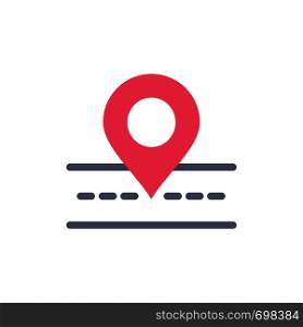 Road, Location, Way, Map Flat Color Icon. Vector icon banner Template