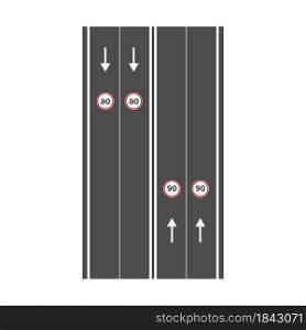 Road markings. Vector illustration for thematic design. Flat style.