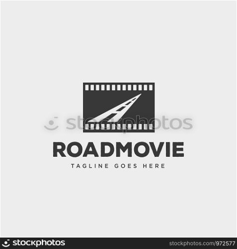 road movie or cinema negative logo template vector illustration icon element isolated - vector file. road movie or cinema negative logo template vector illustration icon element isolated