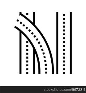 road multilevel interchange line icon vector. road multilevel interchange sign. isolated contour symbol black illustration. road multilevel interchange line icon vector illustration