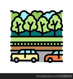 road park color icon vector. road park sign. isolated symbol illustration. road park color icon vector illustration