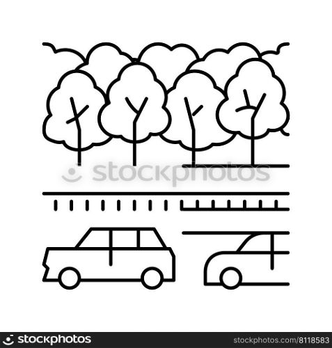 road park line icon vector. road park sign. isolated contour symbol black illustration. road park line icon vector illustration
