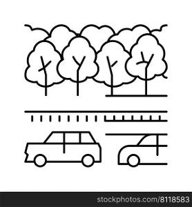 road park line icon vector. road park sign. isolated contour symbol black illustration. road park line icon vector illustration
