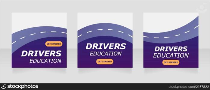 Road racing courses promotional web banner design template. Vector flyer with text space. Advertising placard with customized copyspace. Printable poster for advertising. Verdana, Tahoma fonts used. Road racing courses promotional web banner design template