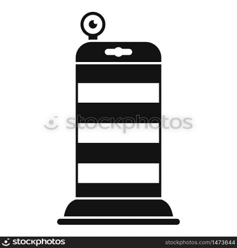 Road repair barrier icon. Simple illustration of road repair barrier vector icon for web design isolated on white background. Road repair barrier icon, simple style