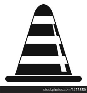 Road repair cone icon. Simple illustration of road repair cone vector icon for web design isolated on white background. Road repair cone icon, simple style