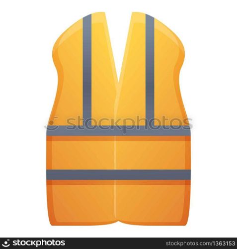 Road repair vest icon. Cartoon of road repair vest vector icon for web design isolated on white background. Road repair vest icon, cartoon style