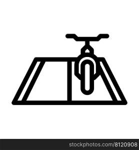 road riding on bicycle line icon vector. road riding on bicycle sign. isolated contour symbol black illustration. road riding on bicycle line icon vector illustration