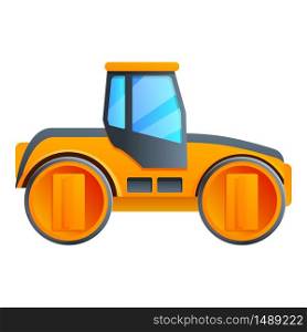 Road roller icon. Cartoon of road roller vector icon for web design isolated on white background. Road roller icon, cartoon style