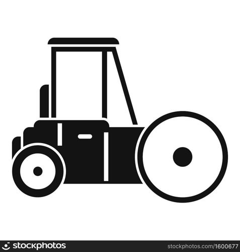 Road roller icon. Simple illustration of road roller vector icon for web design isolated on white background. Road roller icon, simple style