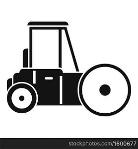 Road roller icon. Simple illustration of road roller vector icon for web design isolated on white background. Road roller icon, simple style